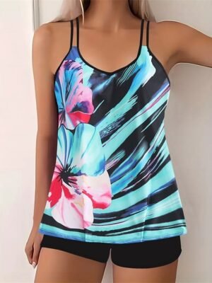 Summer Plus Size Sleeveless Tankini Set - Image 7