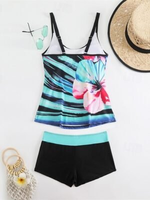 Summer Plus Size Sleeveless Tankini Set - Image 8