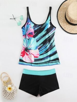 Summer Plus Size Sleeveless Tankini Set - Image 9
