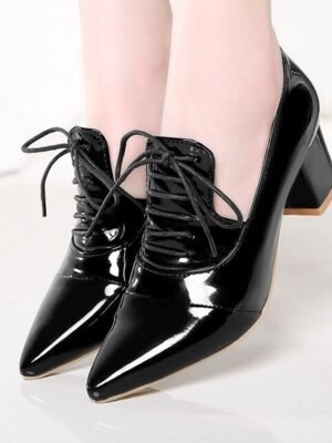 Summer Strappy Lace-up Block Heel Comfort Sandals - Image 1