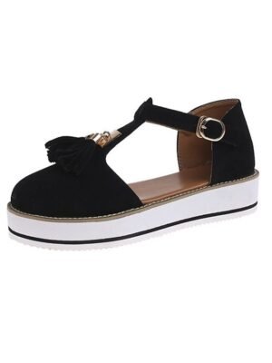 Trendy Black Platform Bow Accent Mary Jane Shoes - Image 2