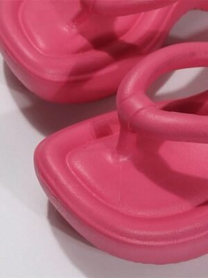 Trendy Chunky Sole Pink Platform Casual Sandals - Image 8
