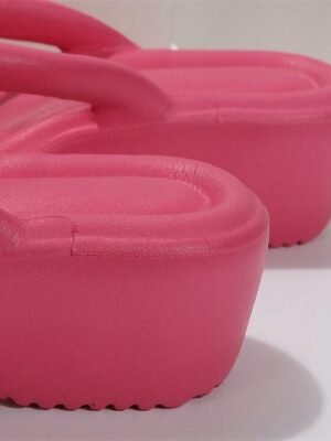 Trendy Chunky Sole Pink Platform Casual Sandals - Image 9