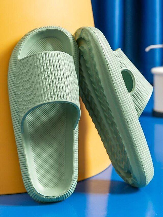 Unisex Lightweight Anti-Slip Green EVA Slides - Image 1