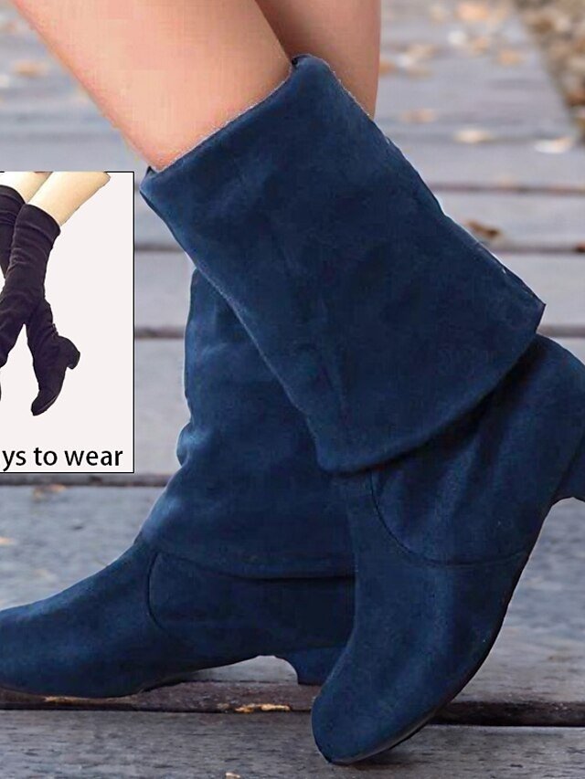 Versatile Fold-Over Flat Ankle Slouch Boots - Image 1