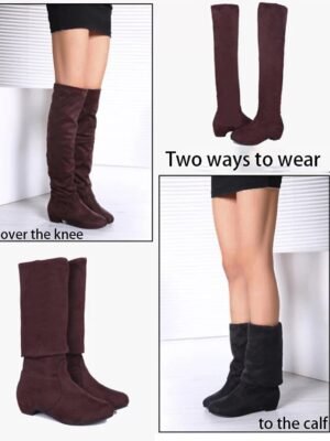 Versatile Fold-Over Flat Ankle Slouch Boots - Image 3