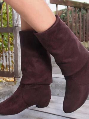 Versatile Fold-Over Flat Ankle Slouch Boots - Image 6