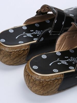 Vintage Casual Embroidered Slip-On Wedge Heeled Clogs - Image 5