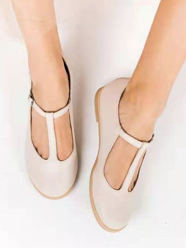 Vintage-Inspired Casual Round Toe T-Strap Flats - Image 4