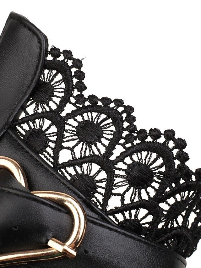 Vintage-Inspired Lace-Up Heart Pearl Chunky Heel Ankle Boots - Image 17