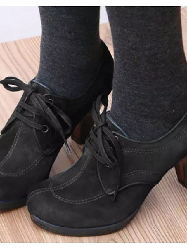 Vintage-Inspired Platform Suede Lace-Up Ankle Boots - Image 3