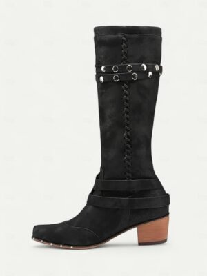 Vintage Knee-High Studded Western Cowgirl Boots - Image 10