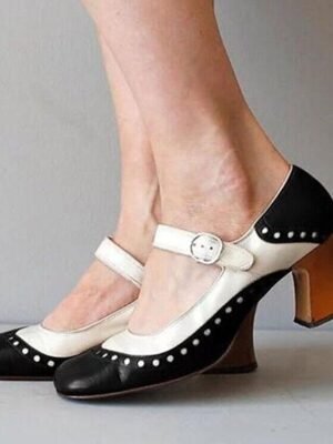 Vintage Light Brown and White Mary Jane Heels - Image 10