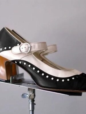 Vintage Light Brown and White Mary Jane Heels - Image 11