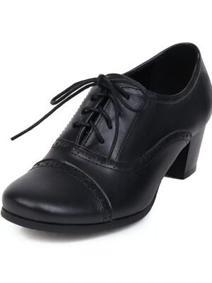Vintage Oxford Lace-Up Brogue Heeled Shoes - Image 6