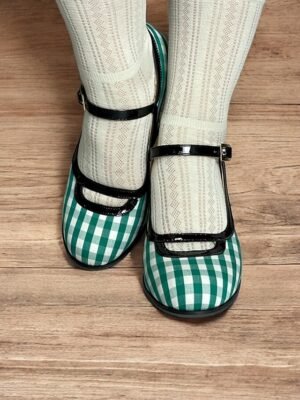 Vintage Retro Gingham Mary Jane High Heels - Image 5