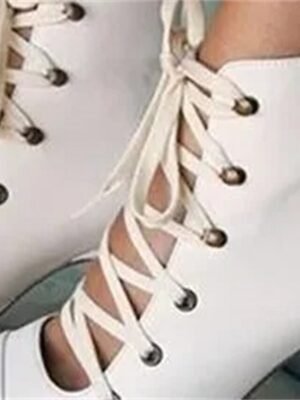 Vintage Victorian Lace-Up Mid-Heel Ankle Boots - Image 4