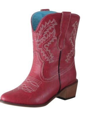 Vintage Western Embroidered Pointed Toe Cowboy Boots - Image 6