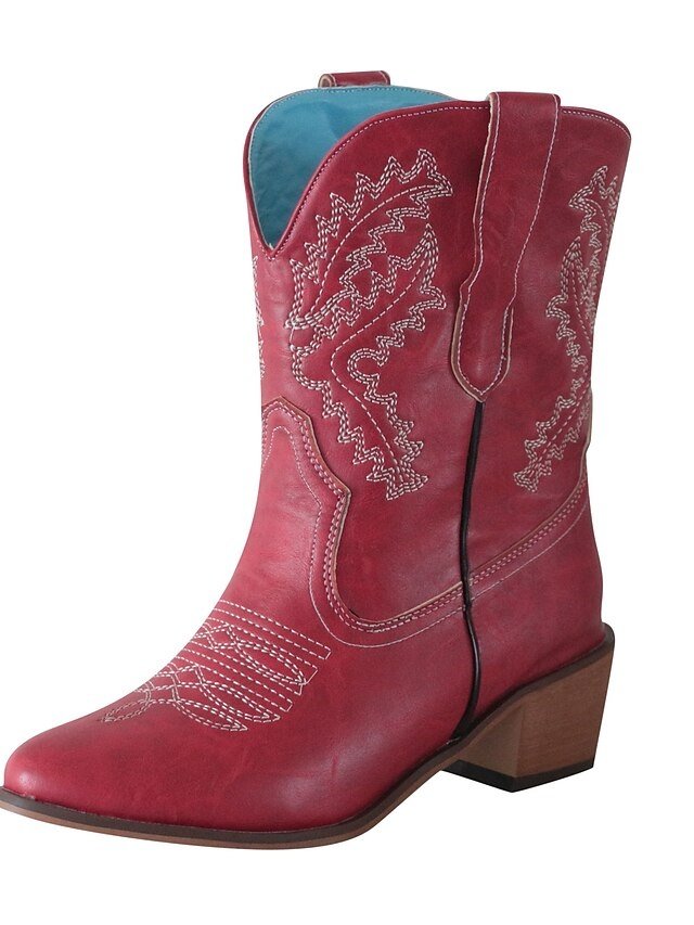 Vintage Western Embroidered Pointed Toe Cowboy Boots - Image 6