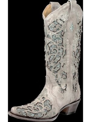 Vintage Western Embroidered Rhinestone Leather Cowboy Boots - Image 3