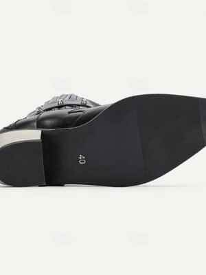 Western Ankle Flame Embroidery Metal Buckle Boots - Image 6