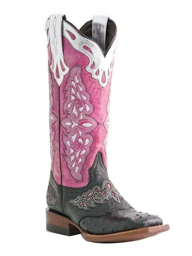 Western Knee-High Embroidered Faux Leather Boots - Image 2