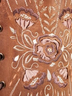 Western Over-the-Knee Embroidered Lace-Up Cowboy Boots - Image 8