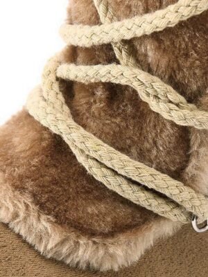 Winter Knee-High Faux Fur Pom-Pom Boots - Image 4