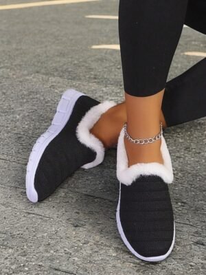Winter Plush Fur Lined Slip-On Shoes - Image 7