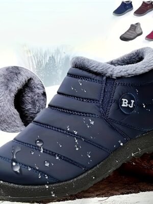 Winter Warm Waterproof Fleece-Lined Ankle Snow Boots - Image 1