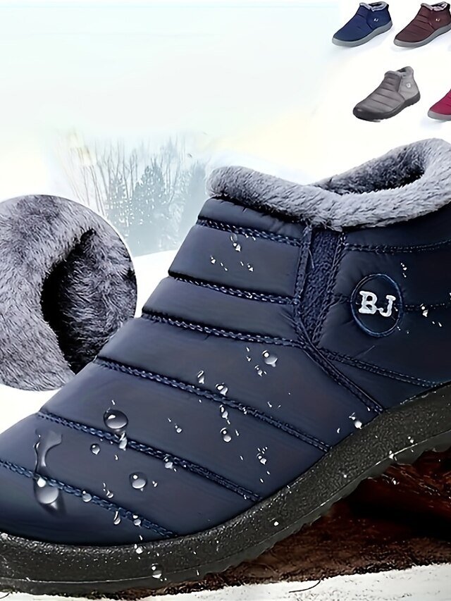Winter Warm Waterproof Fleece-Lined Ankle Snow Boots - Image 1