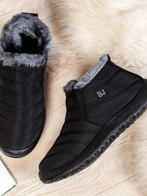 Winter Warm Waterproof Fleece-Lined Ankle Snow Boots - Image 10