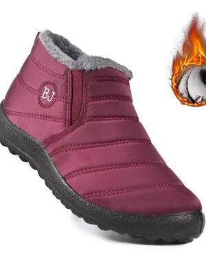 Winter Warm Waterproof Fleece-Lined Ankle Snow Boots - Image 17
