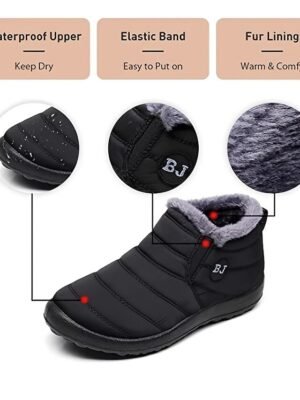 Winter Warm Waterproof Fleece-Lined Ankle Snow Boots - Image 2