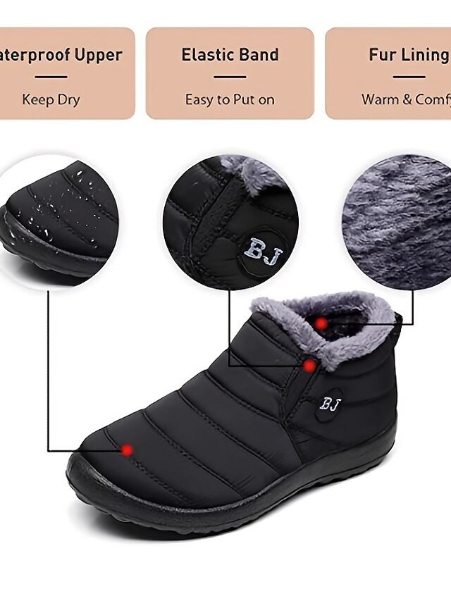 Winter Warm Waterproof Fleece-Lined Ankle Snow Boots - Image 2