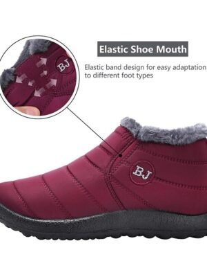 Winter Warm Waterproof Fleece-Lined Ankle Snow Boots - Image 3