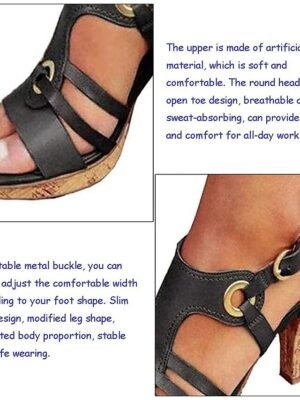 Women’s Strappy High Heel Sandals with Gold Ring Accents - Image 6