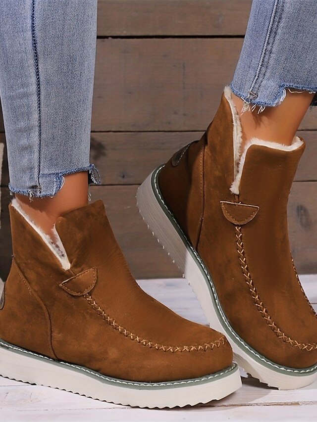 Women's Winter Faux Fur Platform Ankle Boots - Image 3