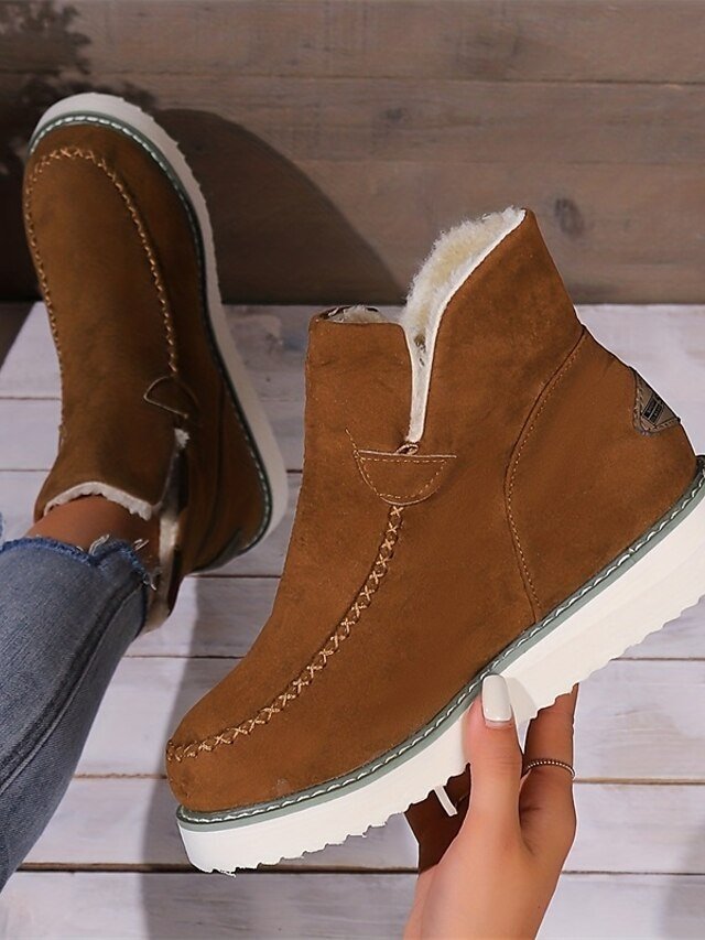 Women's Winter Faux Fur Platform Ankle Boots - Image 4